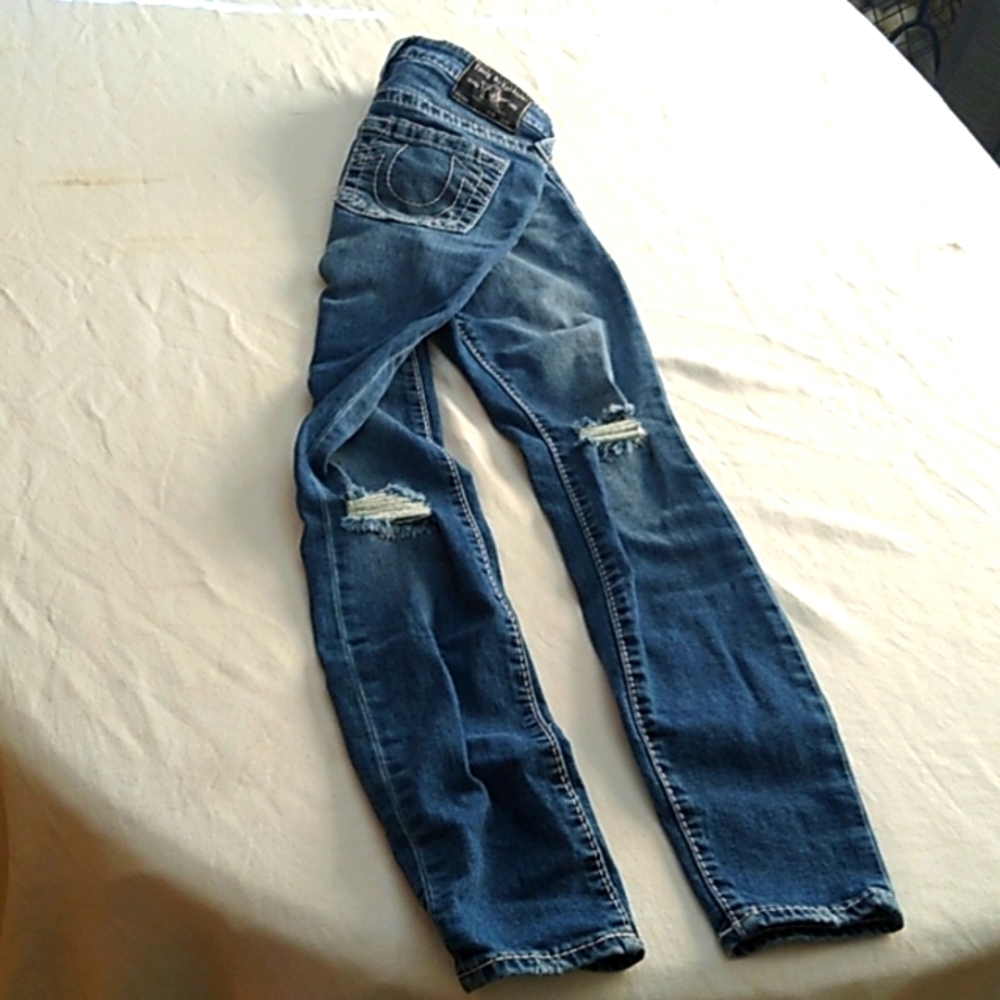 True Religion Halle Jeans Size 25 mid rise super skinny